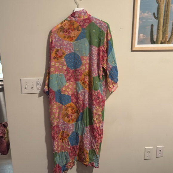 Spell Floral Multicolor Freda Patchwork Kimono Robe in Lolly - Picture 12 of 12